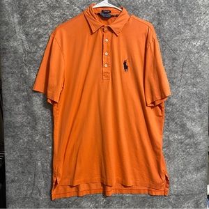Ralph Lauren Polo Golf Mens Shirt Parkland Florida Vintage Lisle Orange Preppy